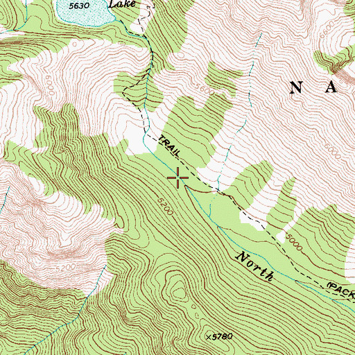 Topographic Map of Rainbow Lake Trail, WA