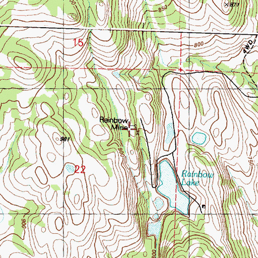 Topographic Map of Rainbow Mine, WA