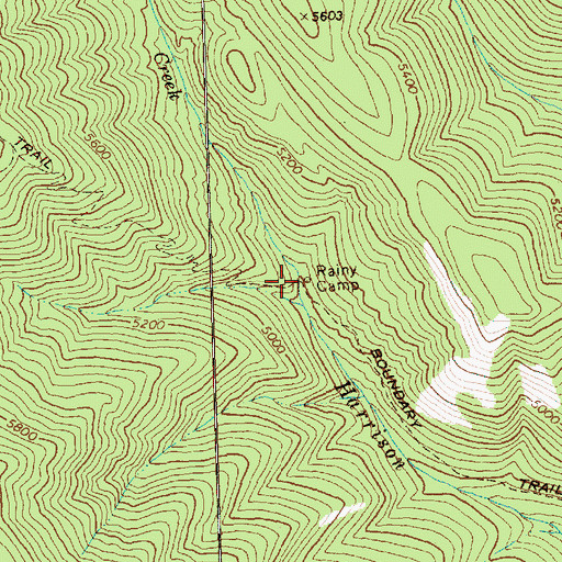 Topographic Map of Rainy Camp, WA