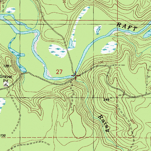 Topographic Map of Rainy Creek, WA