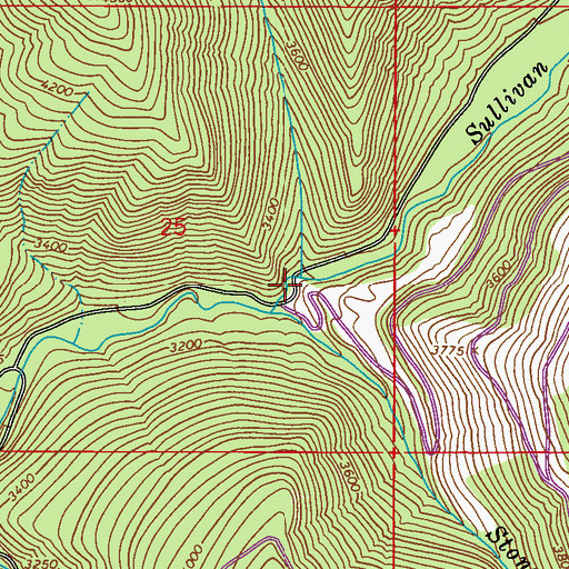 Topographic Map of Rainy Creek, WA
