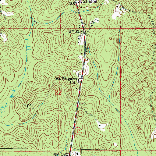 Topographic Map of Mount Pisgah Baptist Church, AL