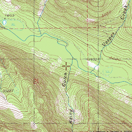 Topographic Map of Rainy Gulch, WA