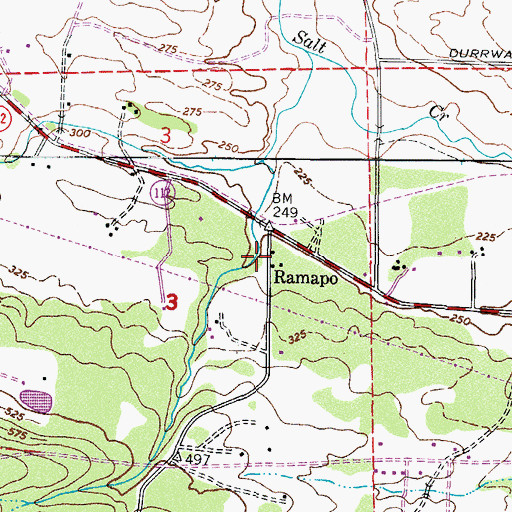 Topographic Map of Ramapo, WA