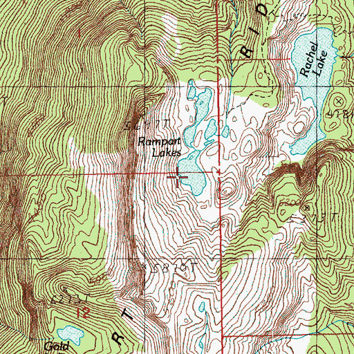 Topographic Map of Rampart Lakes, WA