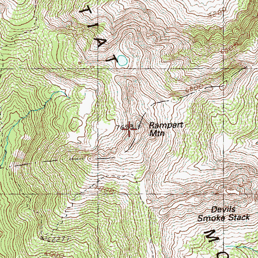 Topographic Map of Rampart Mountain, WA