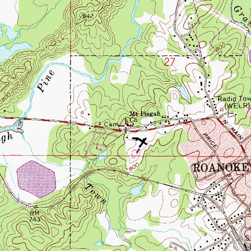 Topographic Map of Mount Pisgah Baptist Church, AL