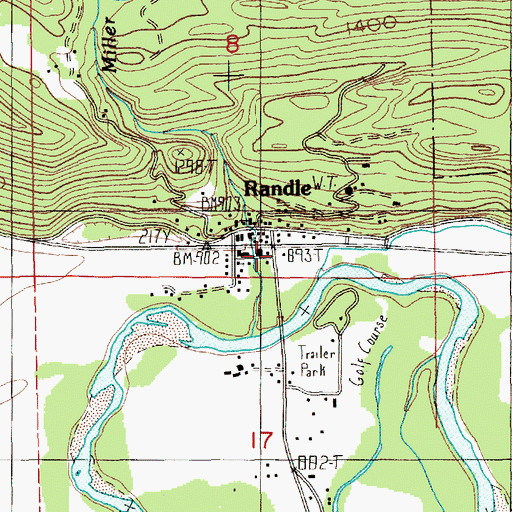 Topographic Map of Randle, WA