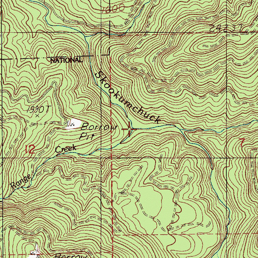 Topographic Map of Range Creek, WA