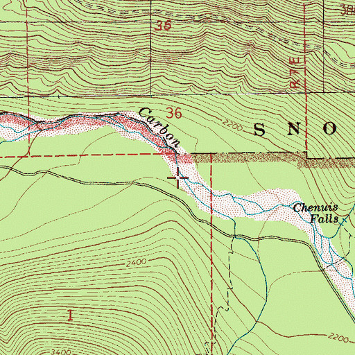 Topographic Map of Ranger Creek, WA