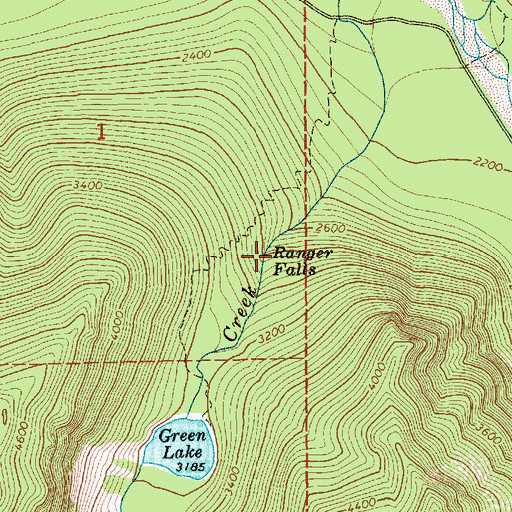 Topographic Map of Ranger Falls, WA