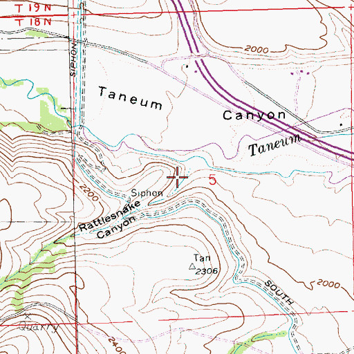 Topographic Map of Rattlesnake Canyon, WA