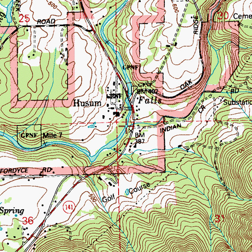 Topographic Map of Rattlesnake Creek, WA