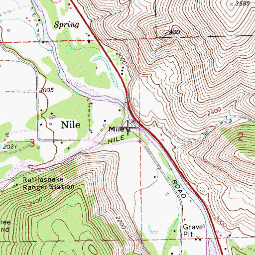 Topographic Map of Rattlesnake Creek, WA
