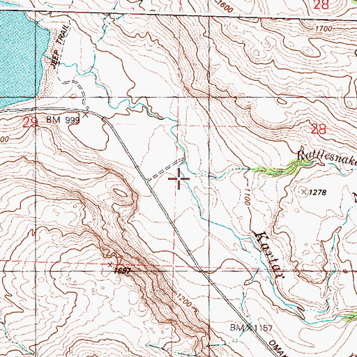 Topographic Map of Rattlesnake Creek, WA