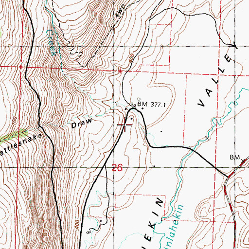 Topographic Map of Rattlesnake Draw, WA
