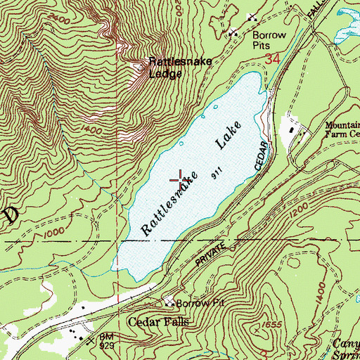 Topographic Map of Rattlesnake Lake, WA