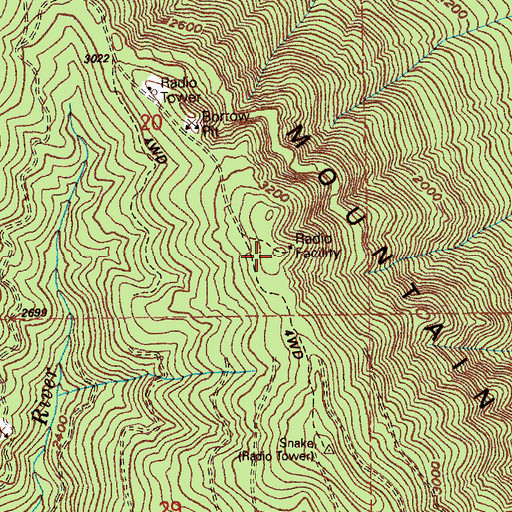 Topographic Map of Rattlesnake Mountain, WA