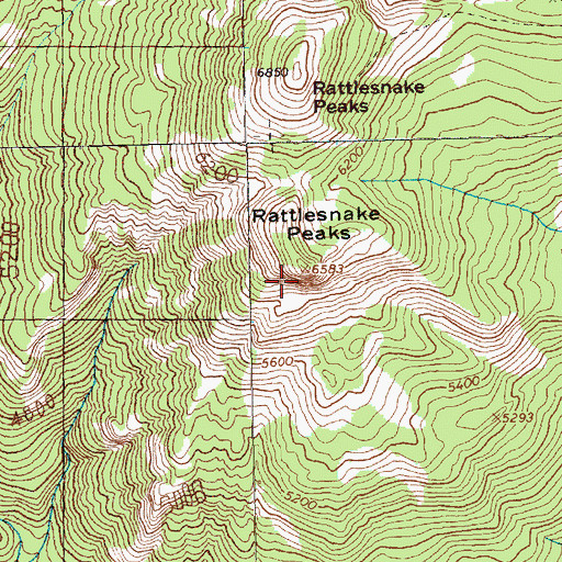 Topographic Map of Rattlesnake Peaks, WA