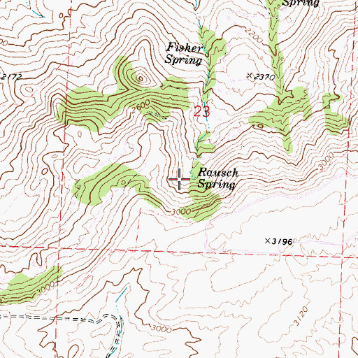 Topographic Map of Rausch Spring, WA