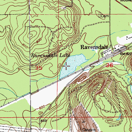 Topographic Map of Ravensdale Lake, WA