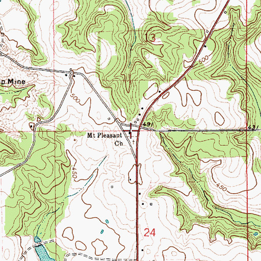 Topographic Map of Mount Pleasant Church of Christ, AL