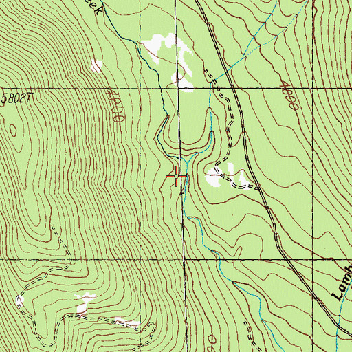 Topographic Map of Ray Creek, WA