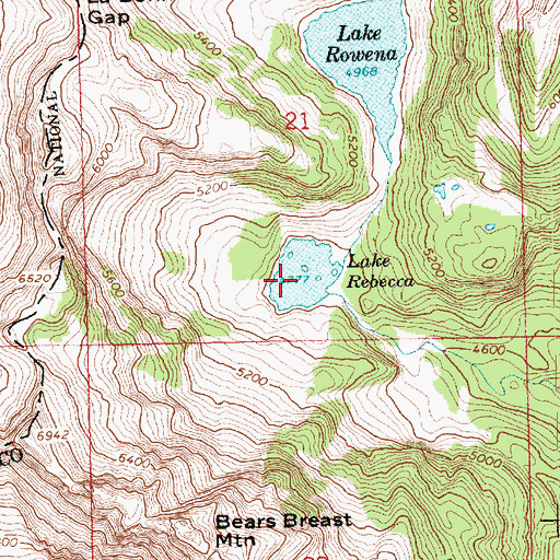 Topographic Map of Lake Rebecca, WA