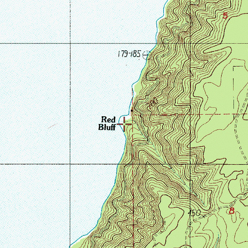 Topographic Map of Red Bluff, WA