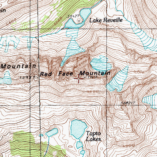Topographic Map of Red Face Mountain, WA