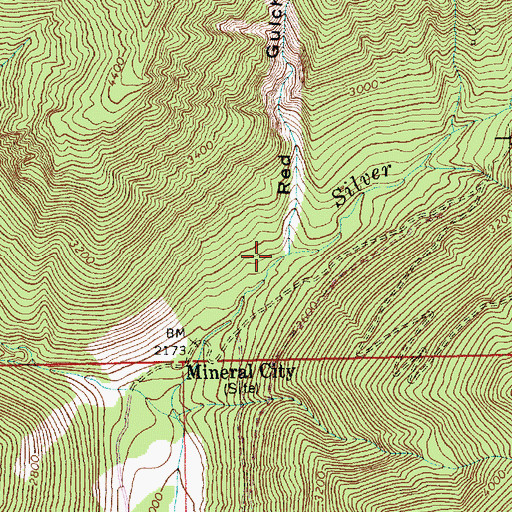 Topographic Map of Red Gulch, WA