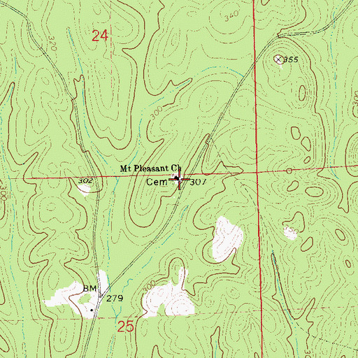 Topographic Map of Mount Pleasant Church, AL