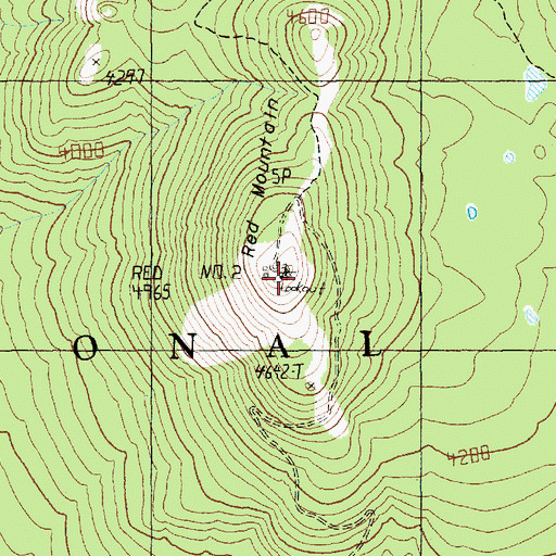 Topographic Map of Red Mountain, WA