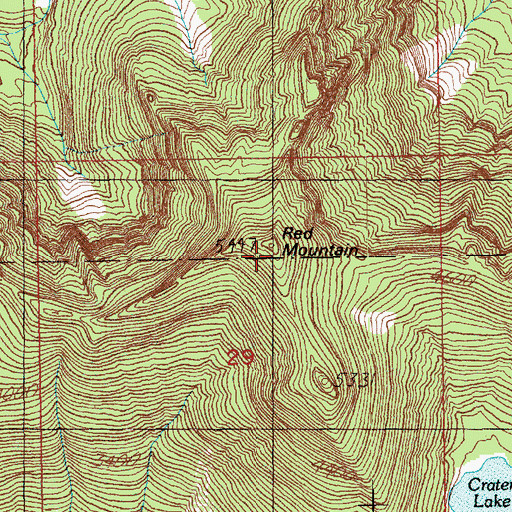 Topographic Map of Red Mountain, WA