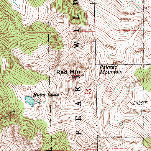 Topographic Map of Painted Mountain, WA