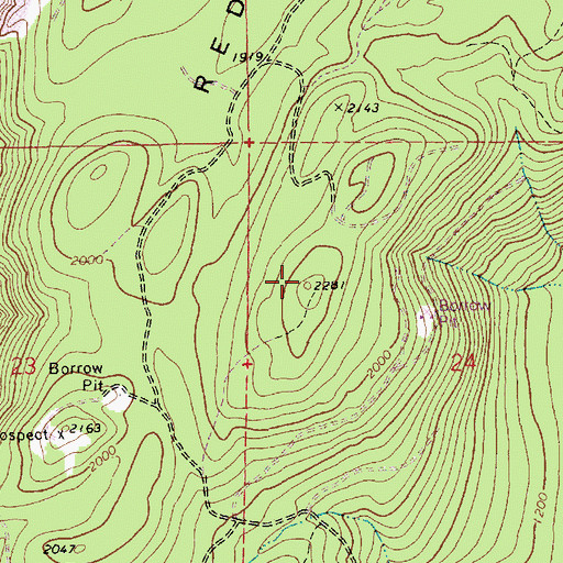 Topographic Map of Red Mountain, WA