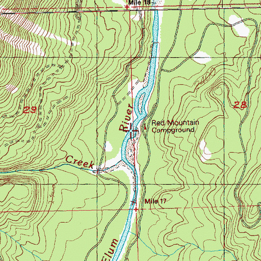 Topographic Map of Red Mountain Campground, WA