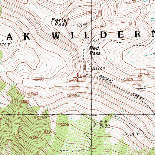 Topographic Map of Red Pass, WA