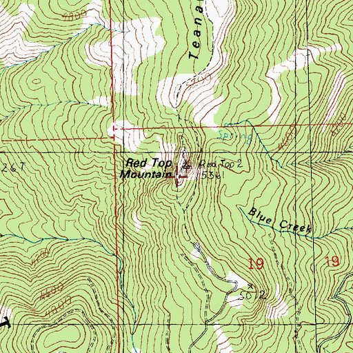 Topographic Map of Red Top Mountain, WA