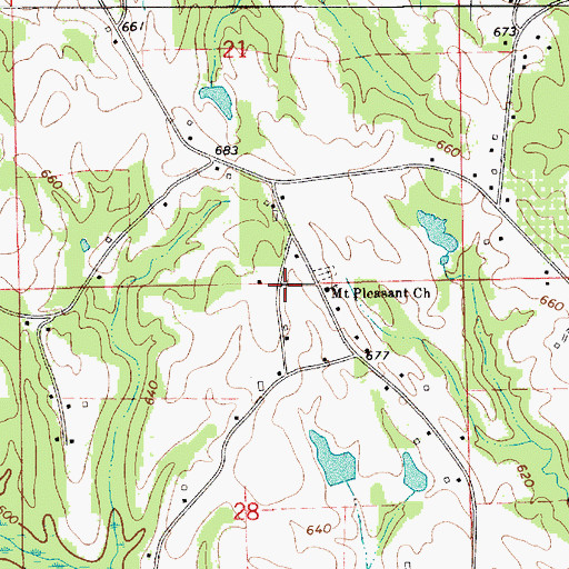 Topographic Map of Mount Pleasant Baptist Church, AL