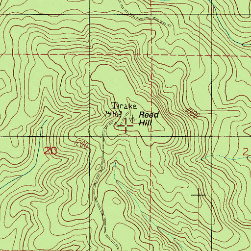 Topographic Map of Reed Hill, WA