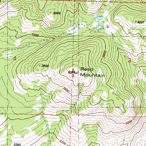 Topographic Map of Reed Mountain, WA