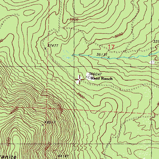 Topographic Map of Reed Ranch, WA