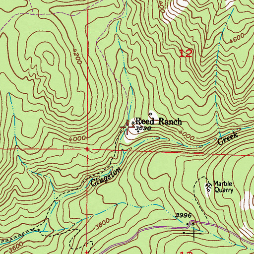 Topographic Map of Reed Ranch, WA