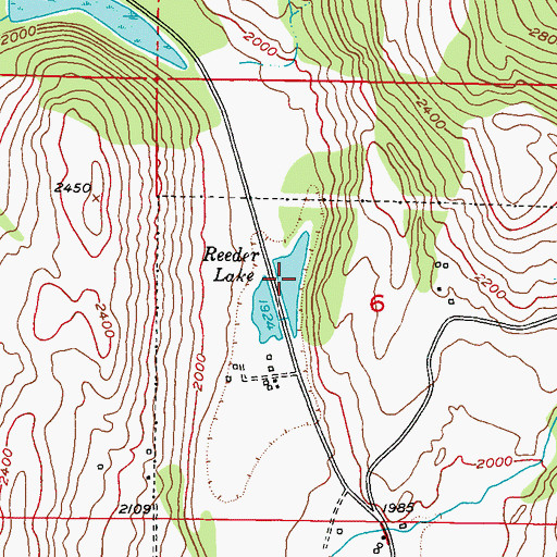 Topographic Map of Reeder Lake, WA