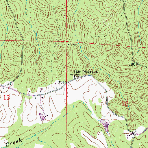 Topographic Map of Mount Pleasant Church, AL