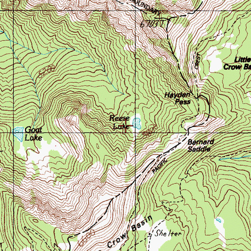 Topographic Map of Reese Lake, WA