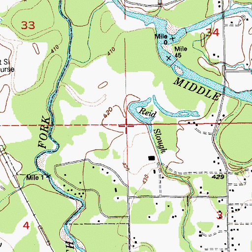 Topographic Map of Reid Slough, WA