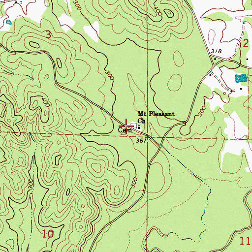 Topographic Map of Mount Pleasant Free Will Baptist Church, AL