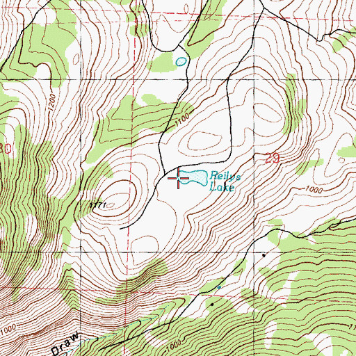 Topographic Map of Reilys Lake, WA